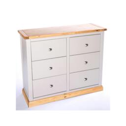 Rackhams Bomporto 6 Drawer Chest of Drawers Chrome Knob - Light Grey - thumbnail 3