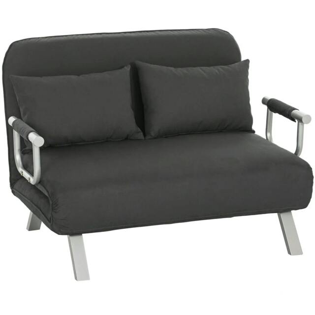 Rackhams Two-Seater Click-Clack Sofa Bed - Charcoal Grey