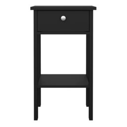 Rackhams Madrid Bedside Table with 1 Drawer in Matt Black - Black - Manufactured wood - 1 - thumbnail 2