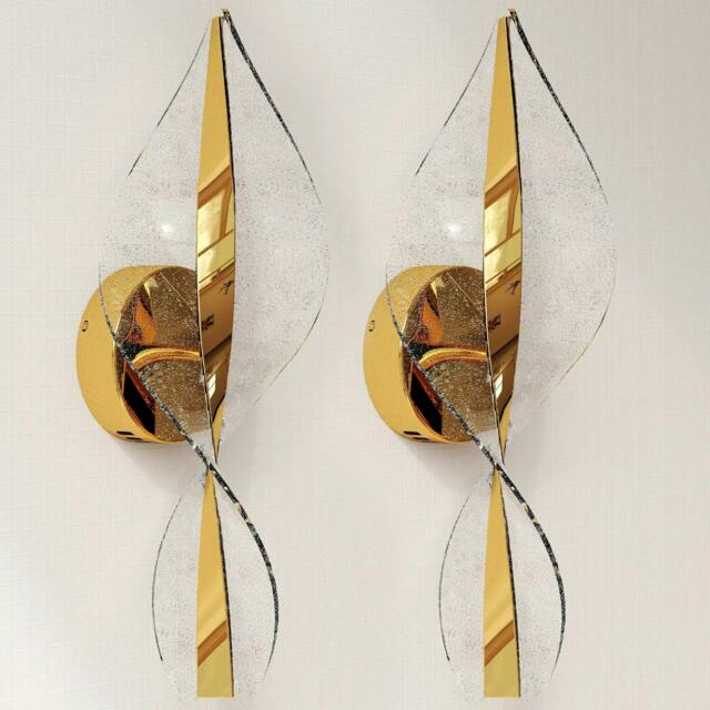 Rackhams Led Wall Lamp 2 Pack, 13W Modern Indoor Spiral Wall Light, Colour Temperature Adjustable 3000K/4000K/6500K, Gold Tone