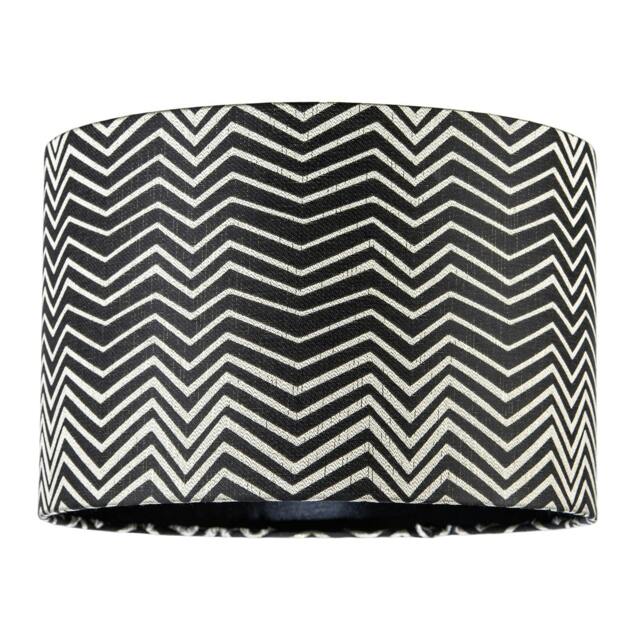 Rackhams Scandinavian Style Black and White Chevron Pattern Textured Lamp Shade - image 1