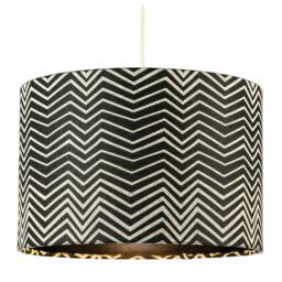 Rackhams Scandinavian Style Black and White Chevron Pattern Textured Lamp Shade - thumbnail 2