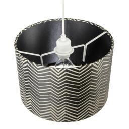 Rackhams Scandinavian Style Black and White Chevron Pattern Textured Lamp Shade - thumbnail 3