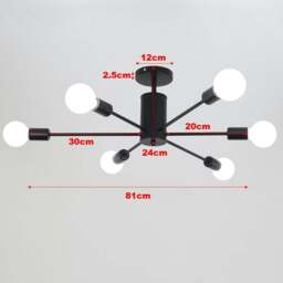 Rackhams Industrial Style 6-Light Ceiling Light - thumbnail 5