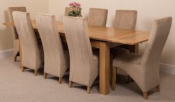 Rackhams Richmond Large Oak Extending Dining Table with Lola Fabric Chairs - 8 chairs - Black - thumbnail 3