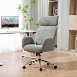 Rackhams Office Chair with Adjustable Headrest, Comfy Desk Chair, Dark Grey - Charcoal grey