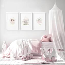 Rackhams Nursery Prints - Set of 3 wall art prints - 20 x 30 in / 50 x 76 cm - Polyester Canvas 260 gsm - Canvas wrapped - thumbnail 4