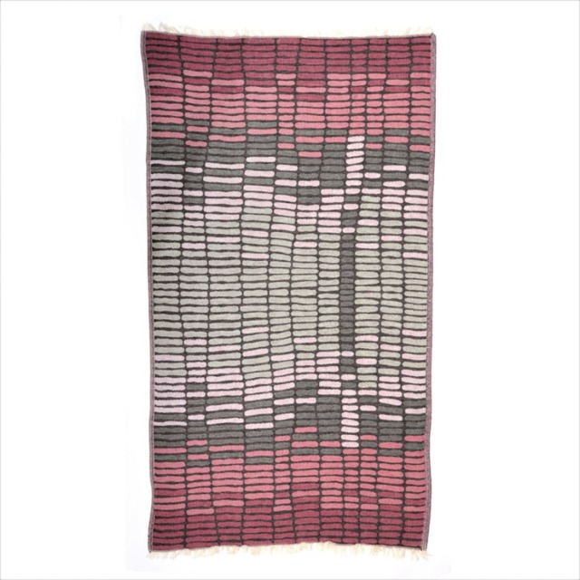 Rackhams Hipster Cotton Jacquard Hammam Towel - Fuchsia and Grey - image 1