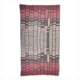 Rackhams Hipster Cotton Jacquard Hammam Towel - Fuchsia and Grey