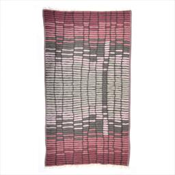 Rackhams Hipster Cotton Jacquard Hammam Towel - Fuchsia and Grey - thumbnail 5