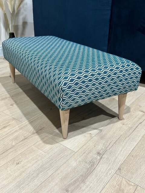 Rackhams Premium Pattern Fabric Ottoman Footstool Pouffe – UK Handmade - 50 x 40 Inches (127 x 102cm) - image 1