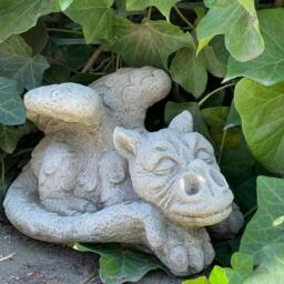 Rackhams Enchanting Dreaming Dragon Stone Cast Statue Small Outdoor Ornament Garden Sculpture - thumbnail 4