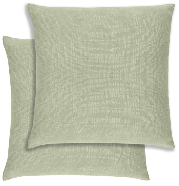 Rackhams Pair of Matrix Textured Double Sided Zip Opening Piped Edge Cushion Covers - 43x43cm - Cases Only - Green - image 1