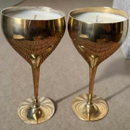 Rackhams Repurposed Vintage Golden Goblet Candles - Sage & Cedarwood with Damson Plum - Sage & Cedarwood with Damson Plum - thumbnail 6