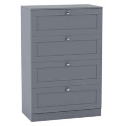 Rackhams Altino 4 Drawer Chest, Black - Grey - thumbnail 1