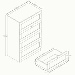 Rackhams Altino 4 Drawer Chest, Black - Grey - thumbnail 4