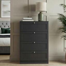 Rackhams Altino 4 Drawer Chest, Black - Grey - thumbnail 5