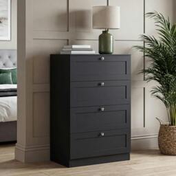 Rackhams Altino 4 Drawer Chest, Black - Grey - thumbnail 3