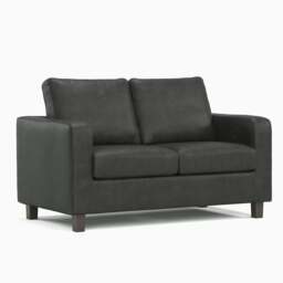 Rackhams York Black Faux Leather 3+2 Sofa Set - thumbnail 4