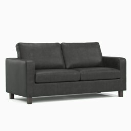 Rackhams York Black Faux Leather 3+2 Sofa Set - thumbnail 3