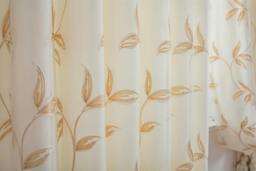 Rackhams Leaf Embroidered Tulle Voile Curtains Ring Top - Green - 147cm width x 137cm drop - thumbnail 4