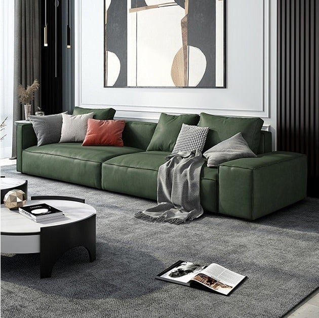 Rackhams Aula Two Seater, Three Seater, Four Seater Sofa, Modular Sofa, Leathaire - Three Seater 280cm - Green - image 1