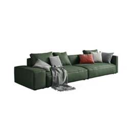 Rackhams Aula Two Seater, Three Seater, Four Seater Sofa, Modular Sofa, Leathaire - Three Seater 280cm - Green - thumbnail 3
