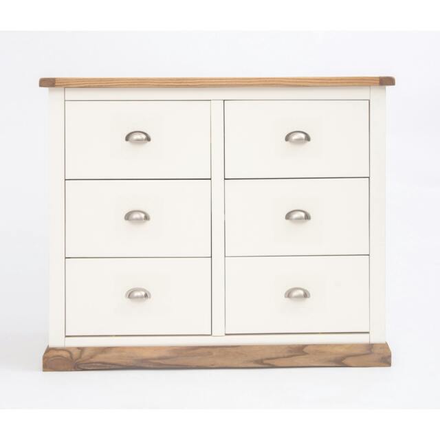 Rackhams Tropea 6 Drawer Chest of Drawers Chrome Cup Handle - Off White - image 1