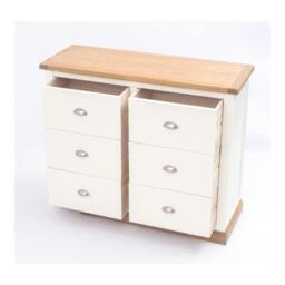 Rackhams Tropea 6 Drawer Chest of Drawers Chrome Cup Handle - Off White - thumbnail 5