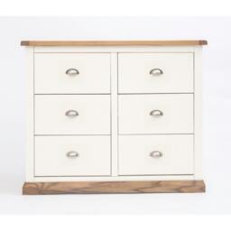 Rackhams Tropea 6 Drawer Chest of Drawers Chrome Cup Handle - Off White - thumbnail 1