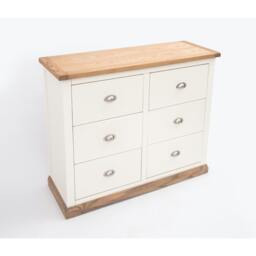 Rackhams Tropea 6 Drawer Chest of Drawers Chrome Cup Handle - Off White - thumbnail 4