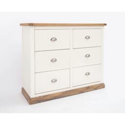 Rackhams Tropea 6 Drawer Chest of Drawers Chrome Cup Handle - Off White - thumbnail 3