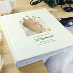 Rackhams Personalised Religious Cross Photo Upload Traditional Photo Album