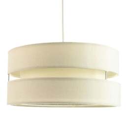 "Rackhams Contemporary 14"" Cream Linen Fabric Triple Tier Ceiling Pendant Lamp Shade"
