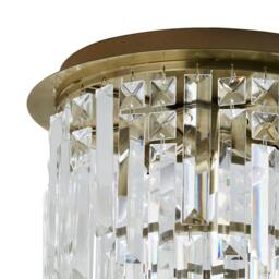 Rackhams Onega 3 Light Antique Brass & Glass Flush Ceiling Light - thumbnail 5