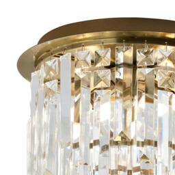 Rackhams Onega 3 Light Antique Brass & Glass Flush Ceiling Light - thumbnail 4