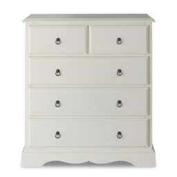 Rackhams Romance Chest of Drawers 2 over 3 Bedroom Storage Assembled - True White - thumbnail 2