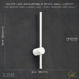 Rackhams Modern and Sleek Stick Style Ambient LED Wall Light Fitting in Matt White Sand - thumbnail 5