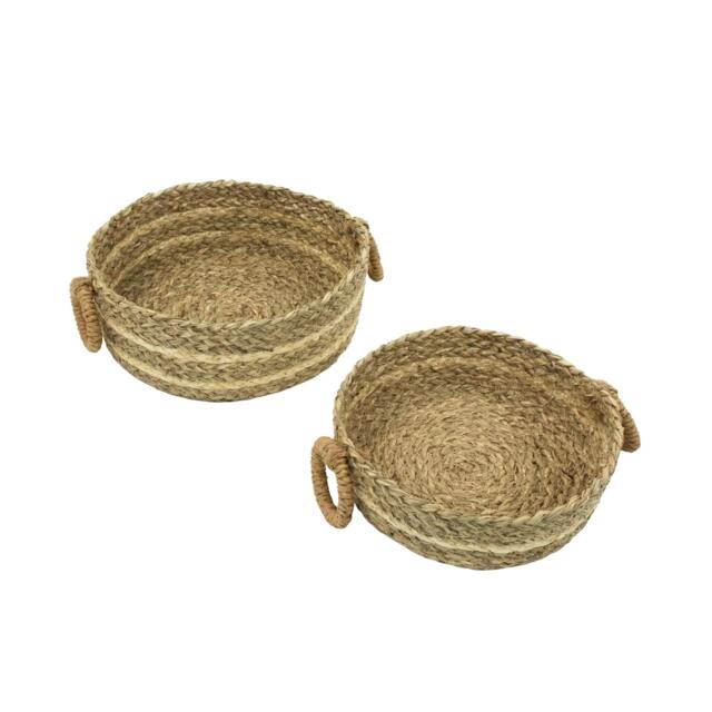 Rackhams Palma Natural Woven Storage Baskets for Home Organisation, Set of 2, Brown - image 1