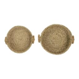 Rackhams Palma Natural Woven Storage Baskets for Home Organisation, Set of 2, Brown - thumbnail 3