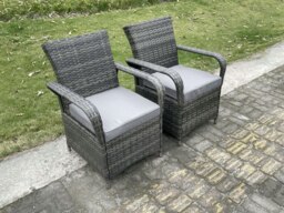 Rackhams 4 Seat Rattan Garden Furniture Dining Set Table And Chair Sets PE Wicker Patio Outdoor 4 Chairs Black Tempered Glass Table - thumbnail 3