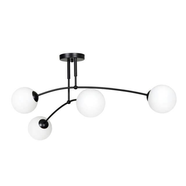 Rackhams PREGOS Ceiling lamp  4 x E14 Black with White Shade - image 1