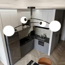 Rackhams PREGOS Ceiling lamp  4 x E14 Black with White Shade - thumbnail 5