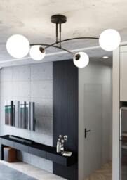 Rackhams PREGOS Ceiling lamp  4 x E14 Black with White Shade - thumbnail 2