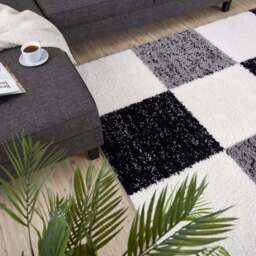 Rackhams Myshaggy Geometric Grey Rug - 120X170 cm - thumbnail 6