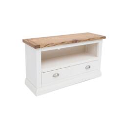 Rackhams Cosenza Off White 1 Drawer TV Cabinet Chrome Cup Handle - Off White - thumbnail 3