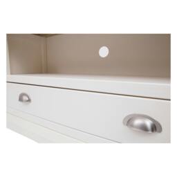 Rackhams Cosenza Off White 1 Drawer TV Cabinet Chrome Cup Handle - Off White - thumbnail 5