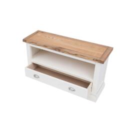 Rackhams Cosenza Off White 1 Drawer TV Cabinet Chrome Cup Handle - Off White - thumbnail 4
