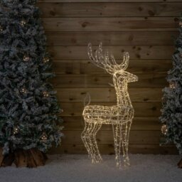 Rackhams 1.03m Light up Acrylic Christmas Reindeer Decoration with 1040 Warm White LEDs - thumbnail 3