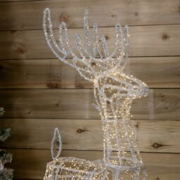 Rackhams 1.03m Light up Acrylic Christmas Reindeer Decoration with 1040 Warm White LEDs - thumbnail 6